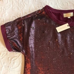 Anthropologie maroon sequin dress